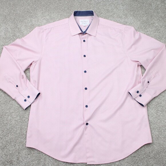 Construct Shirt Mens XL, 17-17 1/2, 34/35 Pink Slim Fit 4 Way Stretch Flip Cuff - Picture 2 of 13